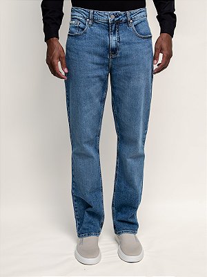 Calça Jeans Calvin Klein Slim Straight 5 Pockets Azul Claro