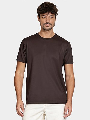 T-Shirt Algodão Australiano Duplo Mercerizada Fio 70 Aramis Café