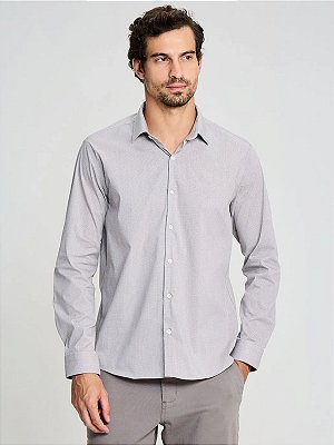 Camisa Docthos Regular Relaxed Fit Manga Longa Poliamida Cinza