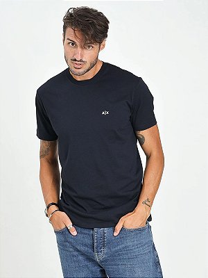 Camiseta Armani Exchange Manga Curta com bordado A|X Navy