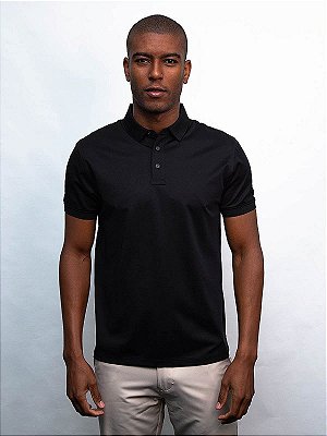 Polo Algodão Australiano Mercerizada A-70 Interlock Aramis Preto