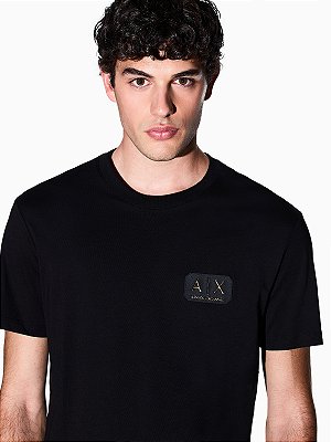 Camiseta Armani Exchange Regular With Logo Patch Preto