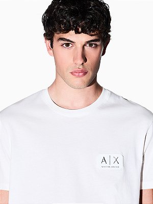 Camiseta Armani Exchange Regular With Logo Patch Off White