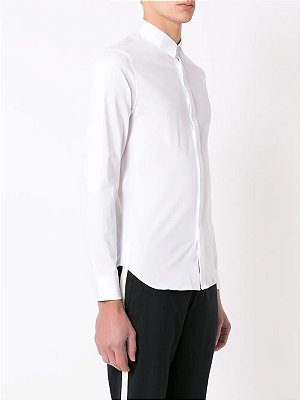Camisa Armani Exchange Manga Longa Slim Fit Branco