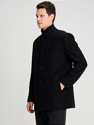 Casaco Docthos Slim Médio em Lã Preto