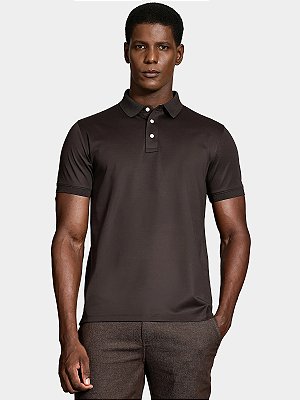 Polo Algodão Australiano Mercerizada A-70 Interlock Aramis Café