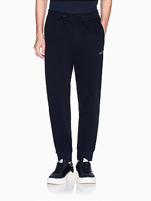 Calça Moletom Armani Exchange Esportiva de Algodão com Cordão Navy