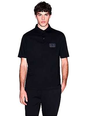Polo de Algodão Armani Exchange Preto