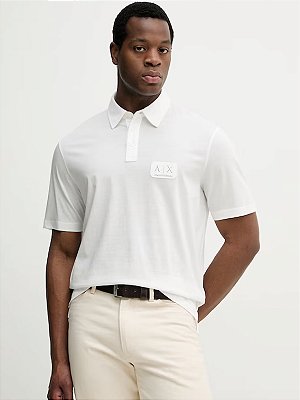 Polo de Algodão Armani Exchange Off White