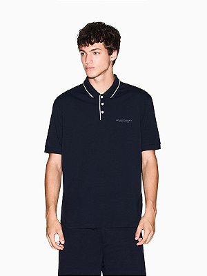 Polo Armani Exchange Stretch Jersey Slim Fit Navy
