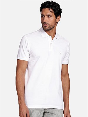 Polo Manga Curta Aramis Básica Piquet Branco