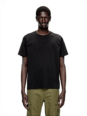 T-Shirt Diesel With Solid Color Panels Preto