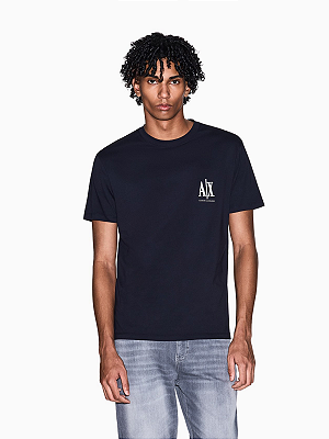 Camiseta Armani Exchange Regular Fit in Cotton Jersey Navy