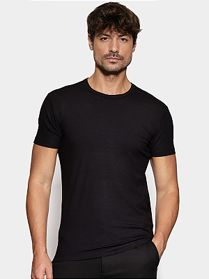 Camiseta Aramis Manga Curta Slim Básica Preto