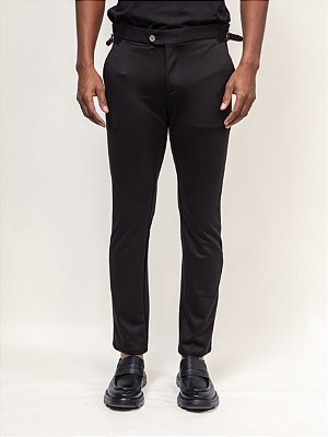 Calça Alfaiataria de Malha Regulador Lateral Ville de France Preto
