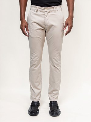 Calça Alfaiataria Sarja Pima Flexxor Ville de France Areia