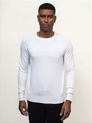 Suéter Gola Careca Manga Raglan Ville de France Branco