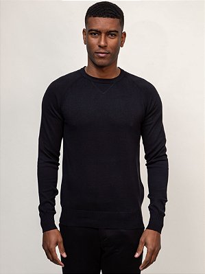 Suéter Gola Careca Manga Raglan Ville de France Preto
