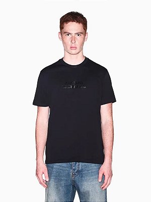Camiseta Armani Exchange Manga Curta logo 3D Preto