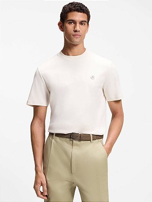 Camiseta Boss de algodão C-Taut 01 Monograma Double-B Branco