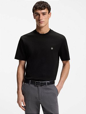 Camiseta Boss de algodão C-Taut 01 Monograma Double-B Preto