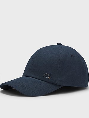 Boné Boss em Sarja de Algodão com Proteção Upf Dark Blue
