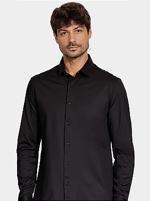 Camisa Aramis Slim A-70 Fio Duplo Mercerizado Preto