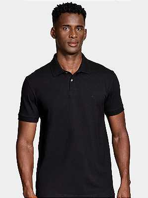 Polo Aramis Básica Piquet Logo Surton Preto