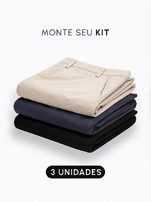 Kit 3 Calças Sarja Colorfix Slim Giacomelli Uomo