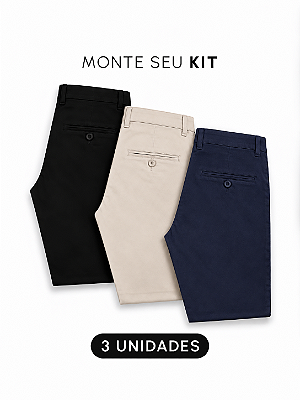 Kit 3 Calças Sarja Colorfix Slim Giacomelli Uomo