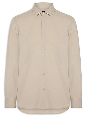 Camisa Aramis Manga Longa Slim Fio 60 Carbon Touch Caqui