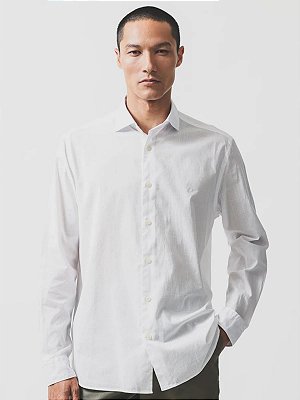 Camisa Aramis Manga Longa Slim Flame Bosco Branco