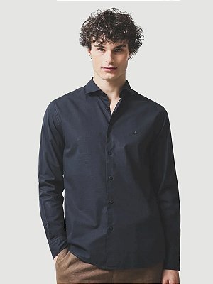 Camisa Aramis Manga Longa Slim Flame Bosco Marinho Escuro