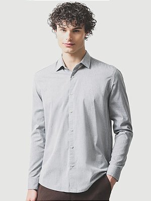 Camisa Aramis Manga Longa Slim Algodão Willis Chumbo
