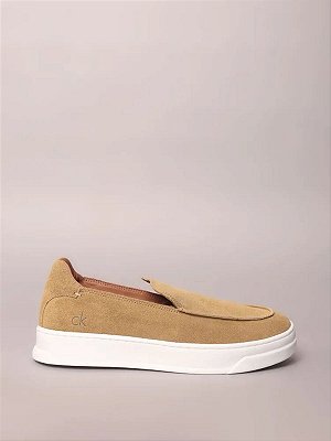 Tênis Calvin Klein Slip On Camurça Caqui Médio