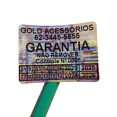 Selo Holográfico PERSONALIZADO Prateado 40x30mm
