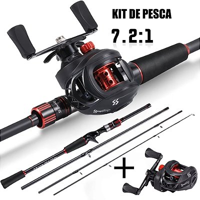 Kit Vara Sougayilang Carbono 1.80-2.10m e Carretilha Drag 10kg