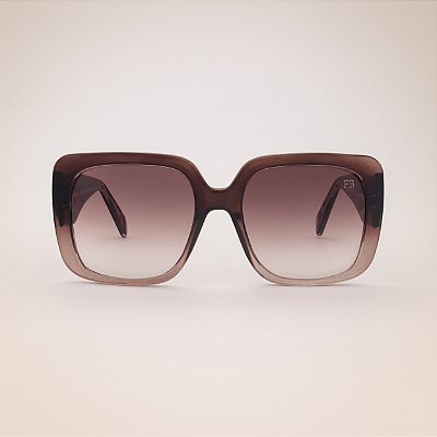 OCULOS DE SOL QUADRADO GRANDE MARROM DEGRADÊ - MODELO MARIA AMELIA