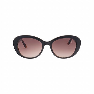 ÓCULOS DE SOL PRETO COM NUANCES CARAMELO - MODELO MARINA
