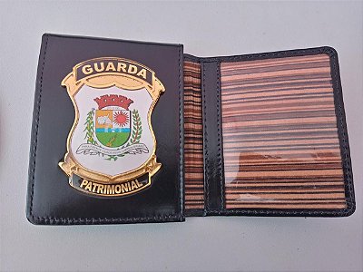 Carteira em couro com brasão Personalizada - GUARDA PATRIMONIAL