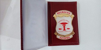 Carteira Porta Funcional em couro com brasão  - NECRÓPSIA / AUTÓPSIA
