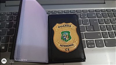 Carteira  Porta Funcional em couro com brasão Guarda Patrimonial  CE - TEMOS TODO ESTADOS