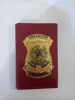 Carteira  / Porta Funcional em couro com 2 Brasões - Poder Executivo Federal - Personalize