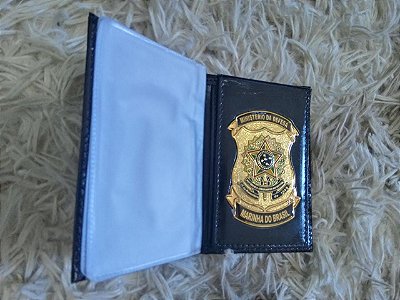 Carteira em Couro com Brasão - Ministério da Defesa Marinha do Brasil