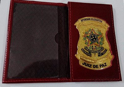 Carteira em couro com Brasão - Autoridade Eclesiástica Juiz de Paz