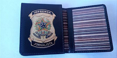 Carteira Porta Funcional  em couro com brasão - IMPRESA JORNALISTA