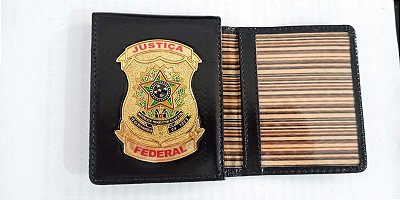 Carteira em couro com brasão - Justiça Federal
