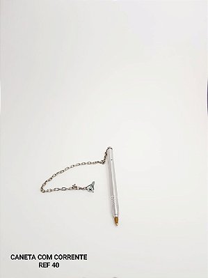Caneta com corrente para fixar