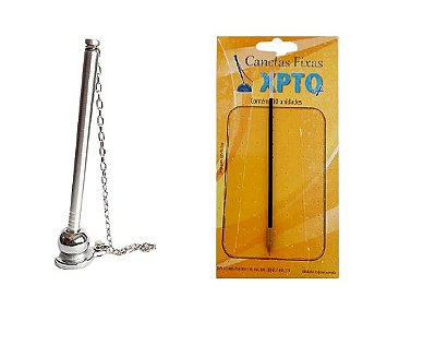 Kit caneta fixa bolinha aluminio + grátis refis