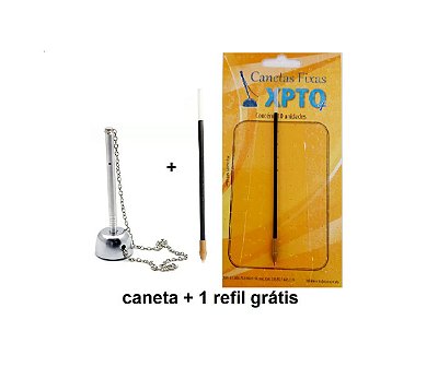 Kit canetas fixas bolinha cromada + refis grátis